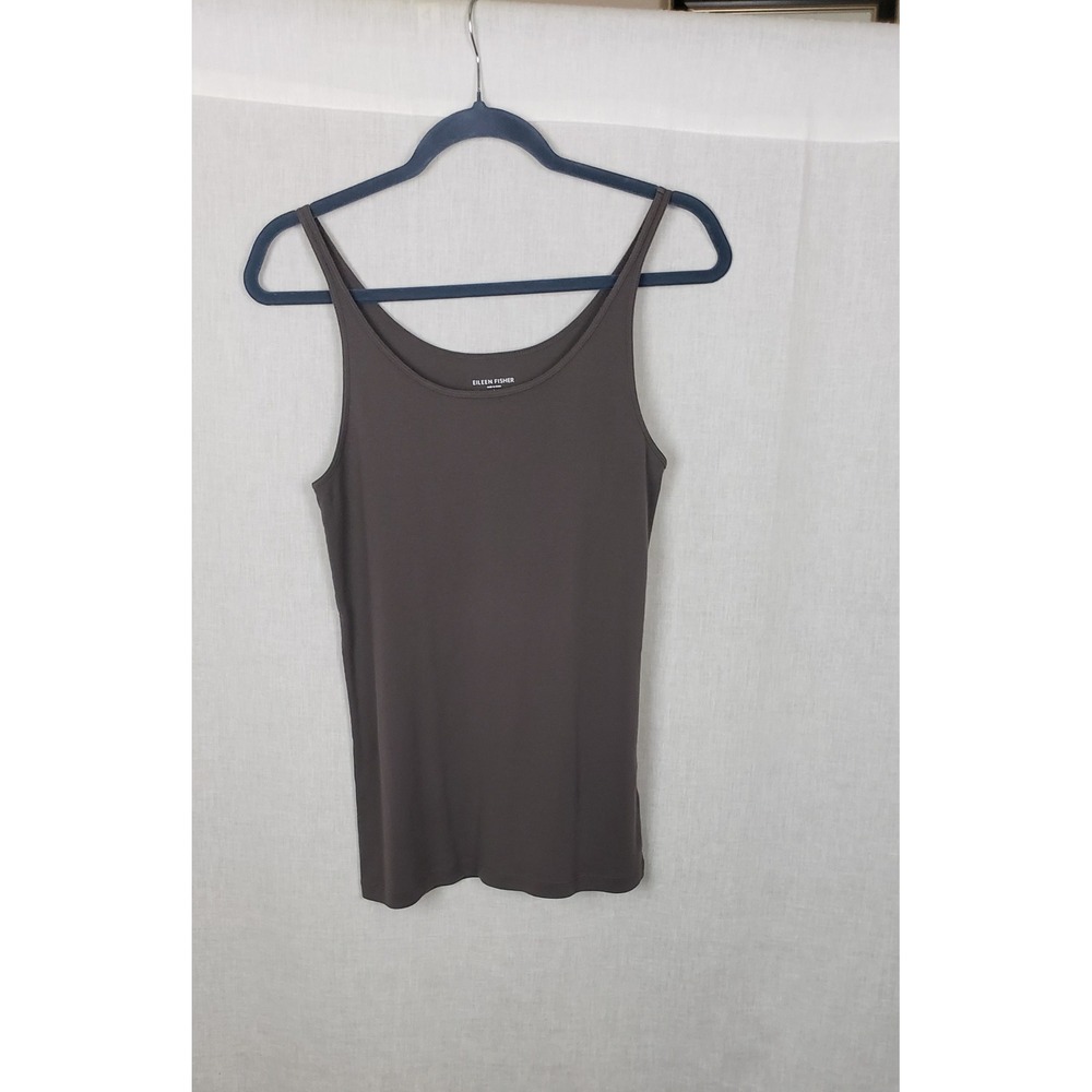 Eileen Fisher Brown 100% Organic Cotton  Tank Top L Earthy Sustainable Fall